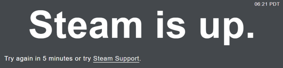 Steam is up