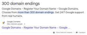 300 domain endings